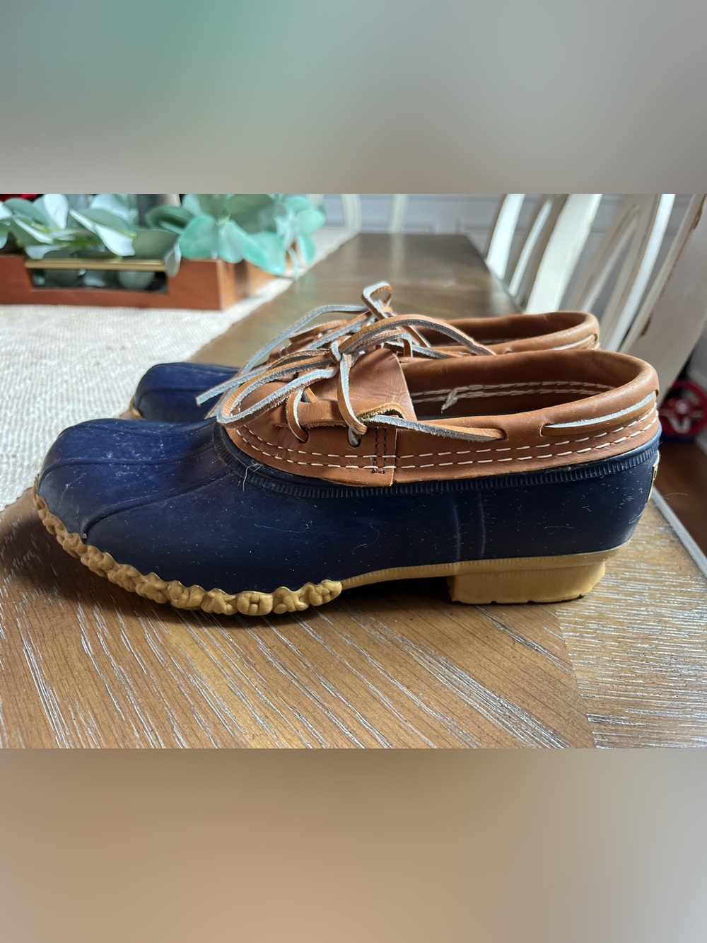 Vintage L.L. Bean Bean Boots Short Ankle Duck Boot Navy size 7